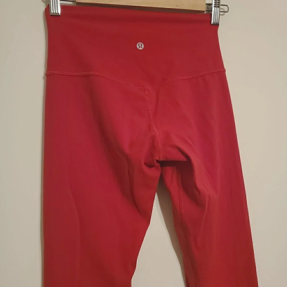 Lululemon | Women's Red High Waist Full Length Power Yoga Leggings (Size 6)